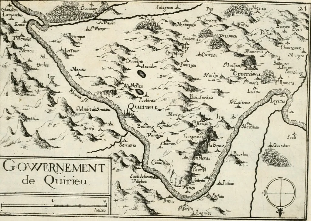 An illustration from Premiere[-seconde] partie, Les plans et profilz de toutes les principalles villes et lieux considerables de France : ensemble les cartes generalles de chascune prouince & les particulières de chasque gouuernement d'icelles, 1636, leaf 638