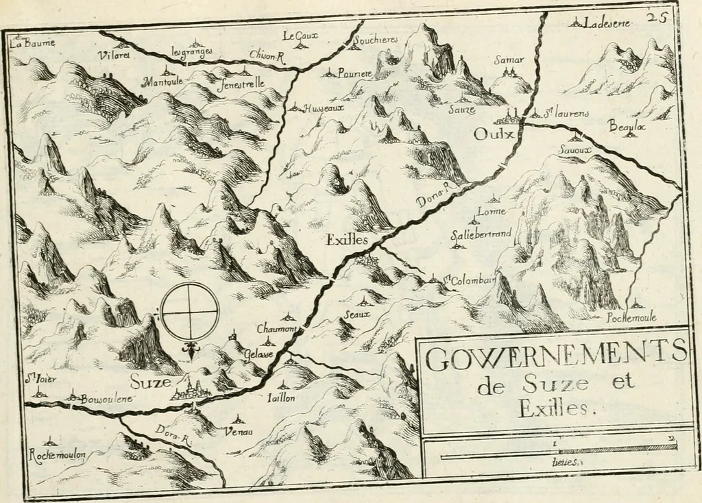 An illustration from Premiere[-seconde] partie, Les plans et profilz de toutes les principalles villes et lieux considerables de France : ensemble les cartes generalles de chascune prouince & les particulières de chasque gouuernement d'icelles, 1636, leaf 646