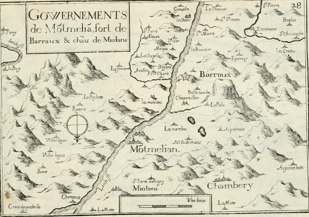 An illustration from Premiere[-seconde] partie, Les plans et profilz de toutes les principalles villes et lieux considerables de France : ensemble les cartes generalles de chascune prouince & les particulières de chasque gouuernement d'icelles, 1636, leaf 652