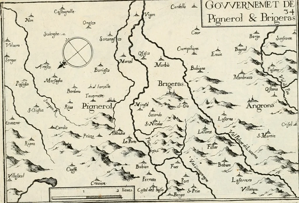 An illustration from Premiere[-seconde] partie, Les plans et profilz de toutes les principalles villes et lieux considerables de France : ensemble les cartes generalles de chascune prouince & les particulières de chasque gouuernement d'icelles, 1636, leaf 664