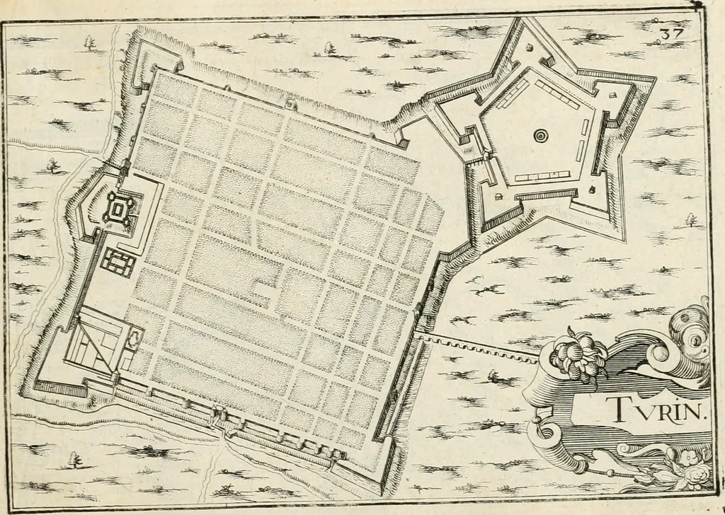 An illustration from Premiere[-seconde] partie, Les plans et profilz de toutes les principalles villes et lieux considerables de France : ensemble les cartes generalles de chascune prouince & les particulières de chasque gouuernement d'icelles, 1636, leaf 670