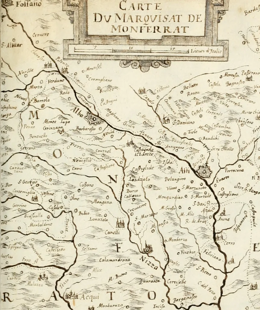 An illustration from Premiere[-seconde] partie, Les plans et profilz de toutes les principalles villes et lieux considerables de France : ensemble les cartes generalles de chascune prouince & les particulières de chasque gouuernement d'icelles, 1636, leaf 680