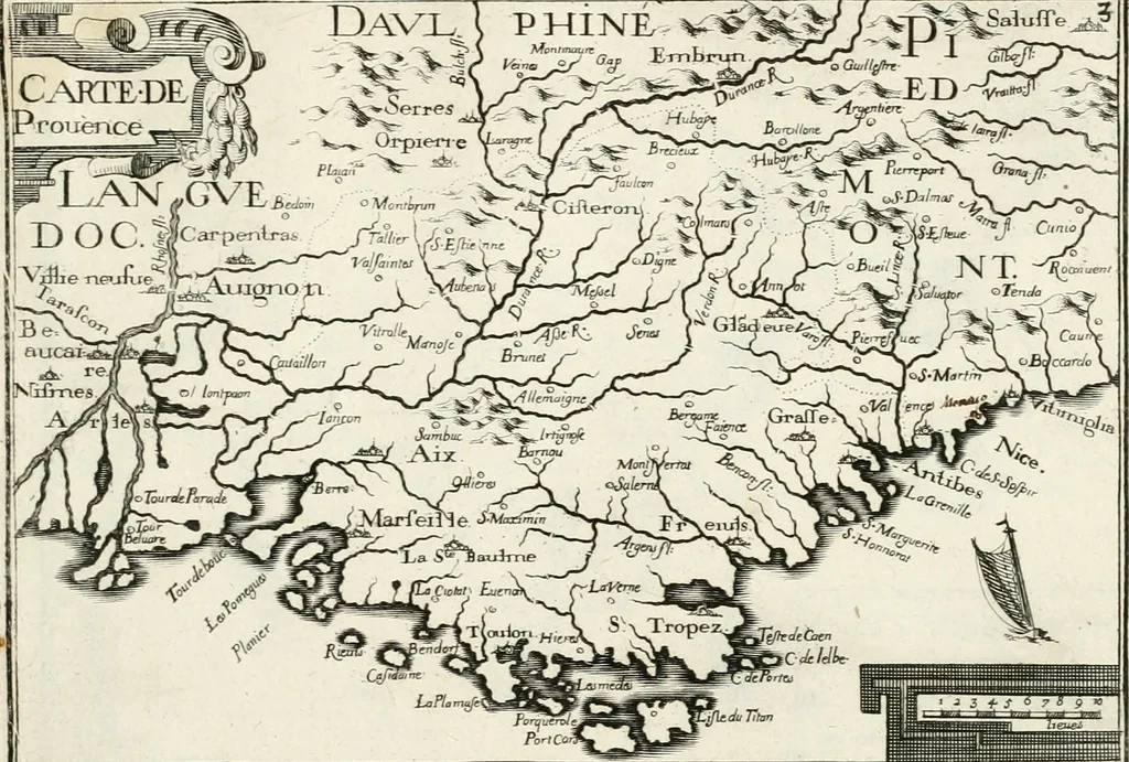 An illustration from Premiere[-seconde] partie, Les plans et profilz de toutes les principalles villes et lieux considerables de France : ensemble les cartes generalles de chascune prouince & les particulières de chasque gouuernement d'icelles, 1636, leaf 700