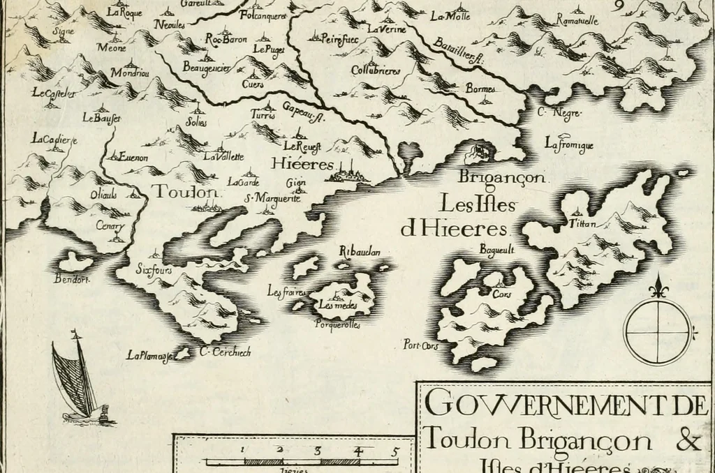 An illustration from Premiere[-seconde] partie, Les plans et profilz de toutes les principalles villes et lieux considerables de France : ensemble les cartes generalles de chascune prouince & les particulières de chasque gouuernement d'icelles, 1636, leaf 712