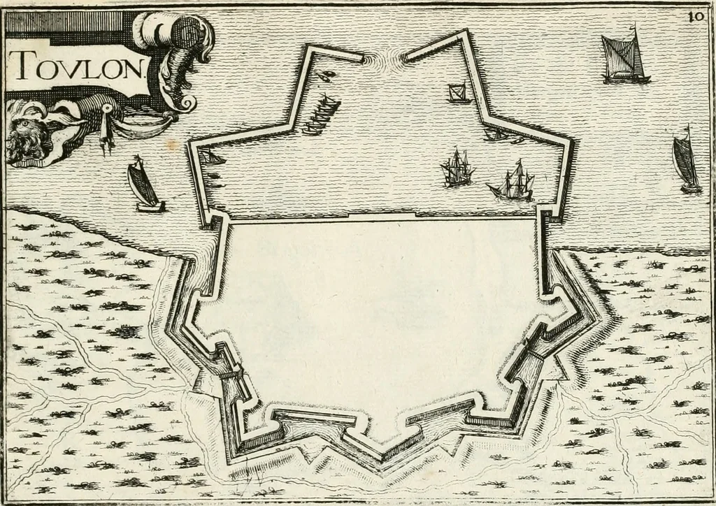 An illustration from Premiere[-seconde] partie, Les plans et profilz de toutes les principalles villes et lieux considerables de France : ensemble les cartes generalles de chascune prouince & les particulières de chasque gouuernement d'icelles, 1636, leaf 714
