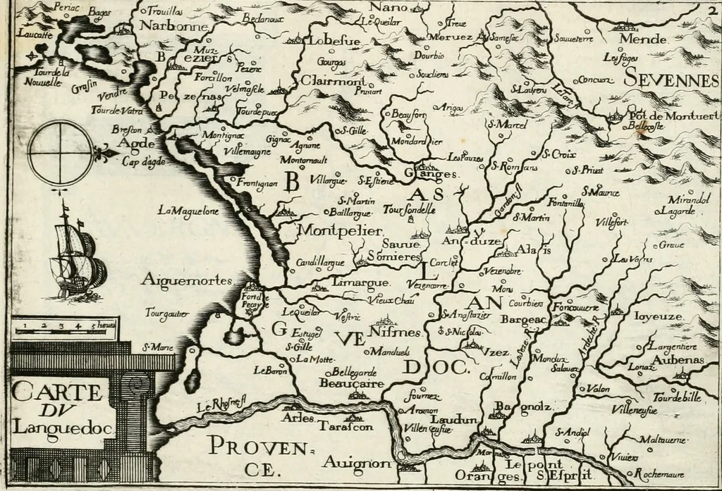 An illustration from Premiere[-seconde] partie, Les plans et profilz de toutes les principalles villes et lieux considerables de France : ensemble les cartes generalles de chascune prouince & les particulières de chasque gouuernement d'icelles, 1636, leaf 738