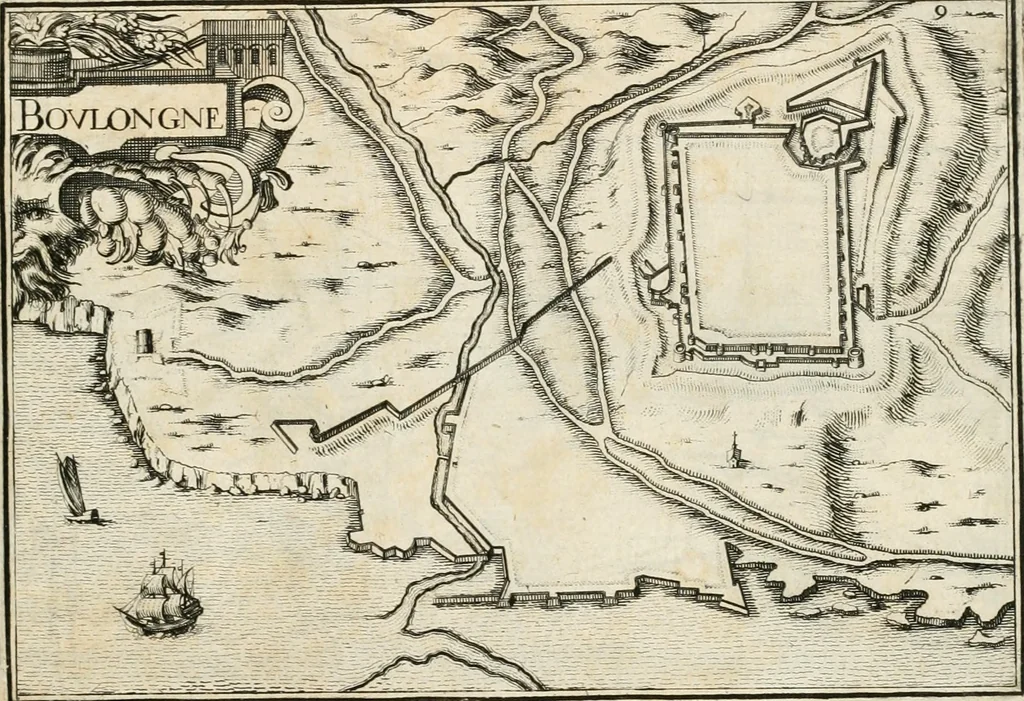 An illustration from Premiere[-seconde] partie, Les plans et profilz de toutes les principalles villes et lieux considerables de France : ensemble les cartes generalles de chascune prouince & les particulières de chasque gouuernement d'icelles, 1636, leaf 74