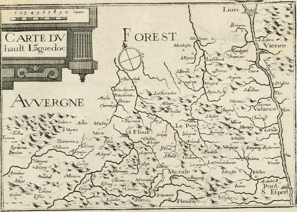 An illustration from Premiere[-seconde] partie, Les plans et profilz de toutes les principalles villes et lieux considerables de France : ensemble les cartes generalles de chascune prouince & les particulières de chasque gouuernement d'icelles, 1636, leaf 740