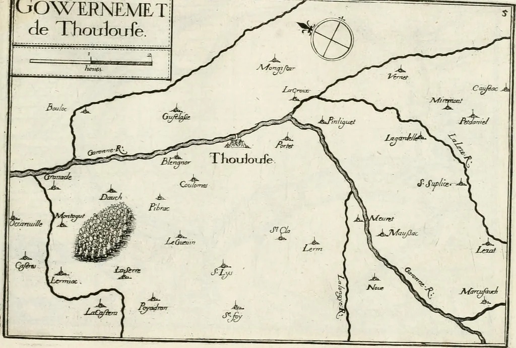 An illustration from Premiere[-seconde] partie, Les plans et profilz de toutes les principalles villes et lieux considerables de France : ensemble les cartes generalles de chascune prouince & les particulières de chasque gouuernement d'icelles, 1636, leaf 744