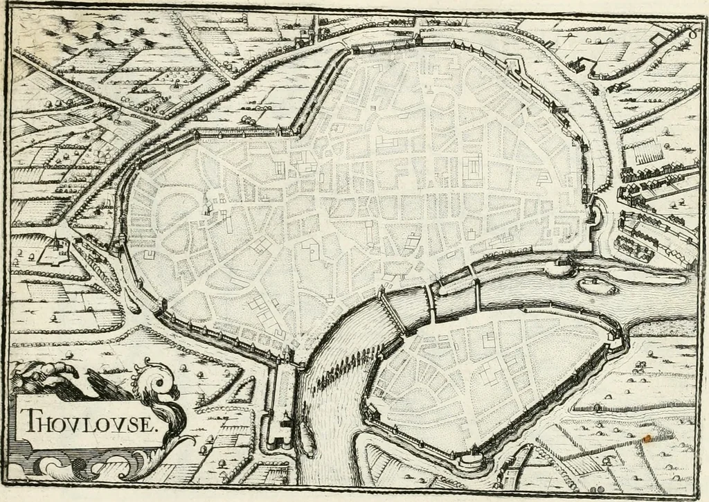 An illustration from Premiere[-seconde] partie, Les plans et profilz de toutes les principalles villes et lieux considerables de France : ensemble les cartes generalles de chascune prouince & les particulières de chasque gouuernement d'icelles, 1636, leaf 746