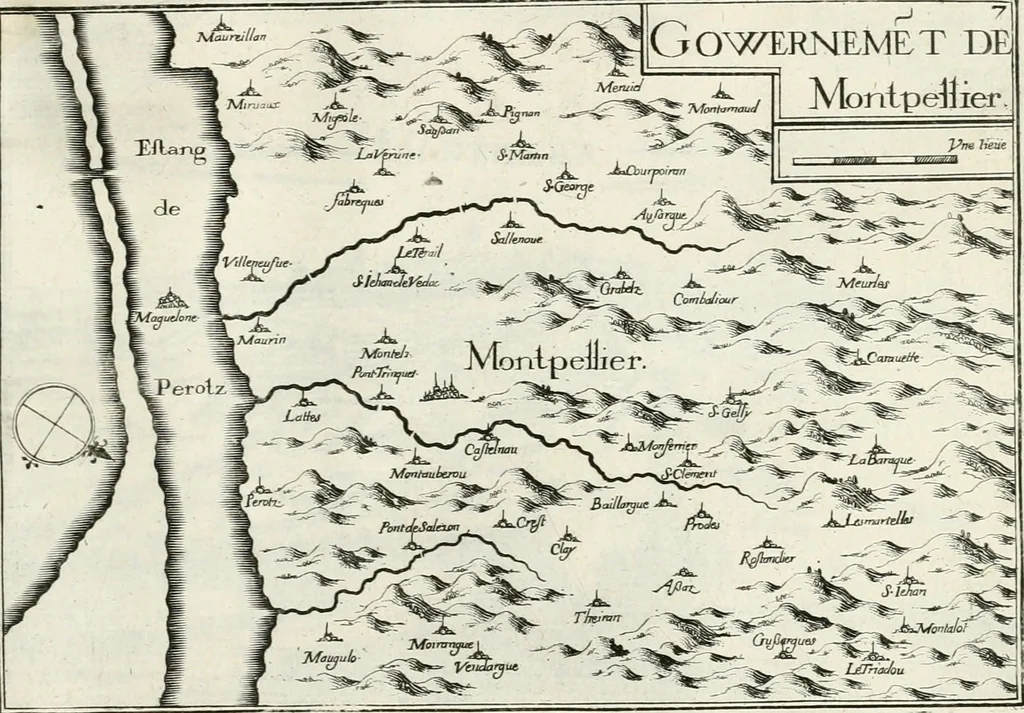 An illustration from Premiere[-seconde] partie, Les plans et profilz de toutes les principalles villes et lieux considerables de France : ensemble les cartes generalles de chascune prouince & les particulières de chasque gouuernement d'icelles, 1636, leaf 748