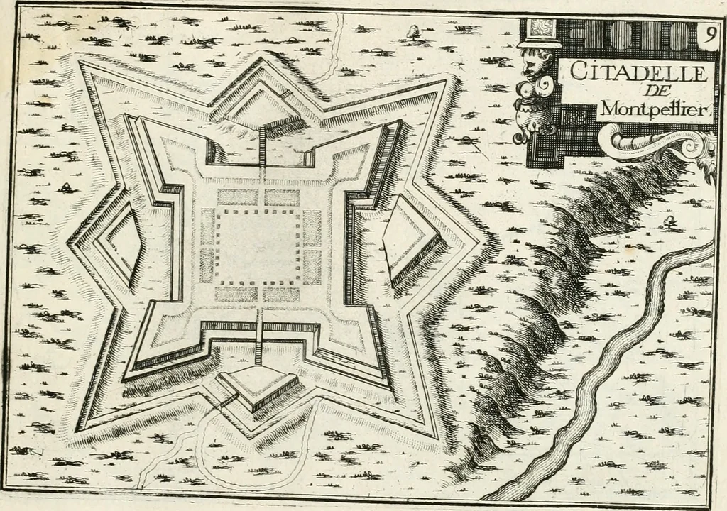An illustration from Premiere[-seconde] partie, Les plans et profilz de toutes les principalles villes et lieux considerables de France : ensemble les cartes generalles de chascune prouince & les particulières de chasque gouuernement d'icelles, 1636, leaf 752