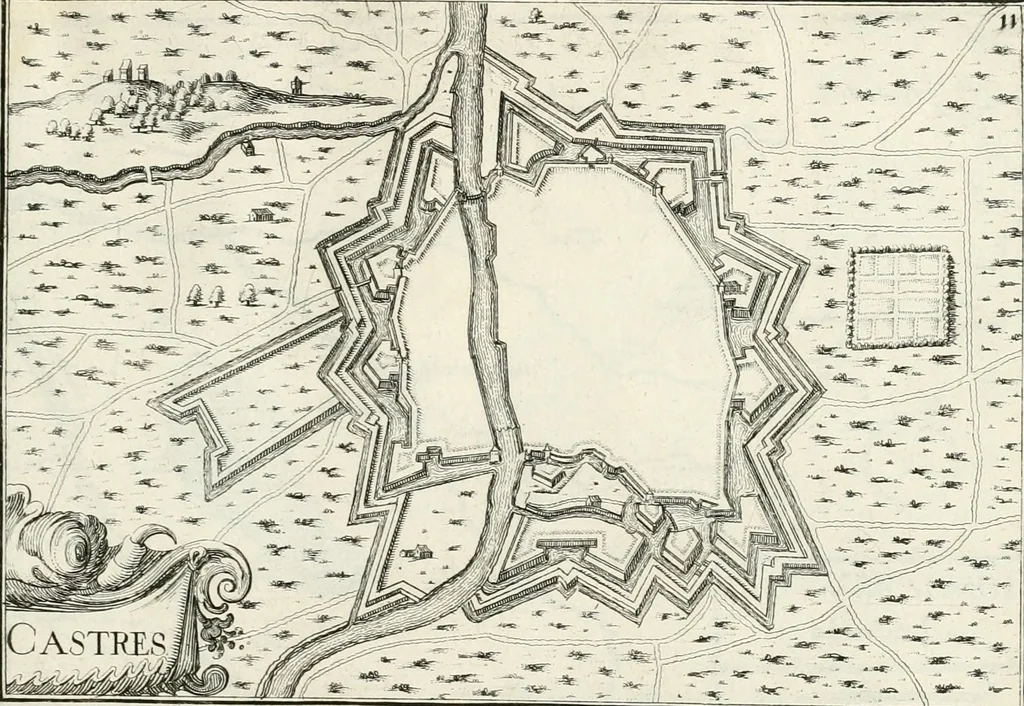 An illustration from Premiere[-seconde] partie, Les plans et profilz de toutes les principalles villes et lieux considerables de France : ensemble les cartes generalles de chascune prouince & les particulières de chasque gouuernement d'icelles, 1636, leaf 756
