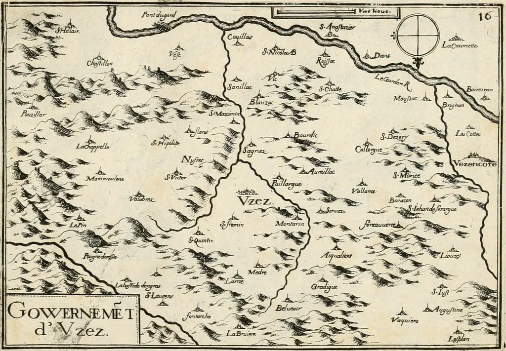 An illustration from Premiere[-seconde] partie, Les plans et profilz de toutes les principalles villes et lieux considerables de France : ensemble les cartes generalles de chascune prouince & les particulières de chasque gouuernement d'icelles, 1636, leaf 766