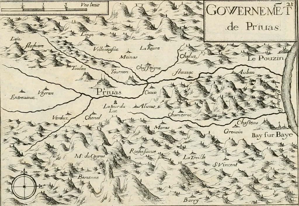 An illustration from Premiere[-seconde] partie, Les plans et profilz de toutes les principalles villes et lieux considerables de France : ensemble les cartes generalles de chascune prouince & les particulières de chasque gouuernement d'icelles, 1636, leaf 776
