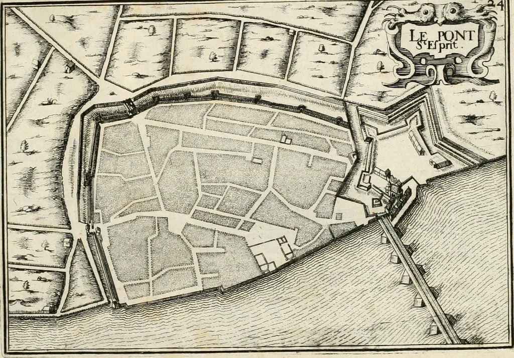 An illustration from Premiere[-seconde] partie, Les plans et profilz de toutes les principalles villes et lieux considerables de France : ensemble les cartes generalles de chascune prouince & les particulières de chasque gouuernement d'icelles, 1636, leaf 782
