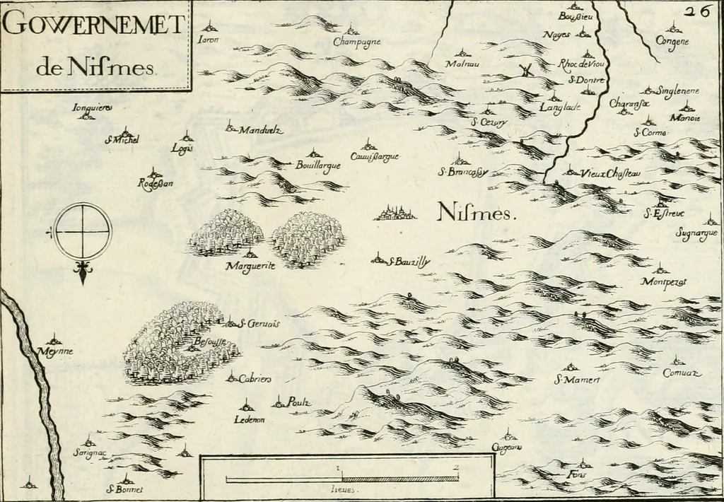 An illustration from Premiere[-seconde] partie, Les plans et profilz de toutes les principalles villes et lieux considerables de France : ensemble les cartes generalles de chascune prouince & les particulières de chasque gouuernement d'icelles, 1636, leaf 786