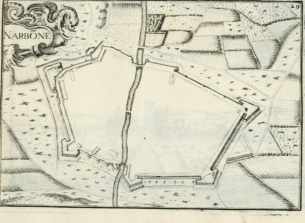 An illustration from Premiere[-seconde] partie, Les plans et profilz de toutes les principalles villes et lieux considerables de France : ensemble les cartes generalles de chascune prouince & les particulières de chasque gouuernement d'icelles, 1636, leaf 792