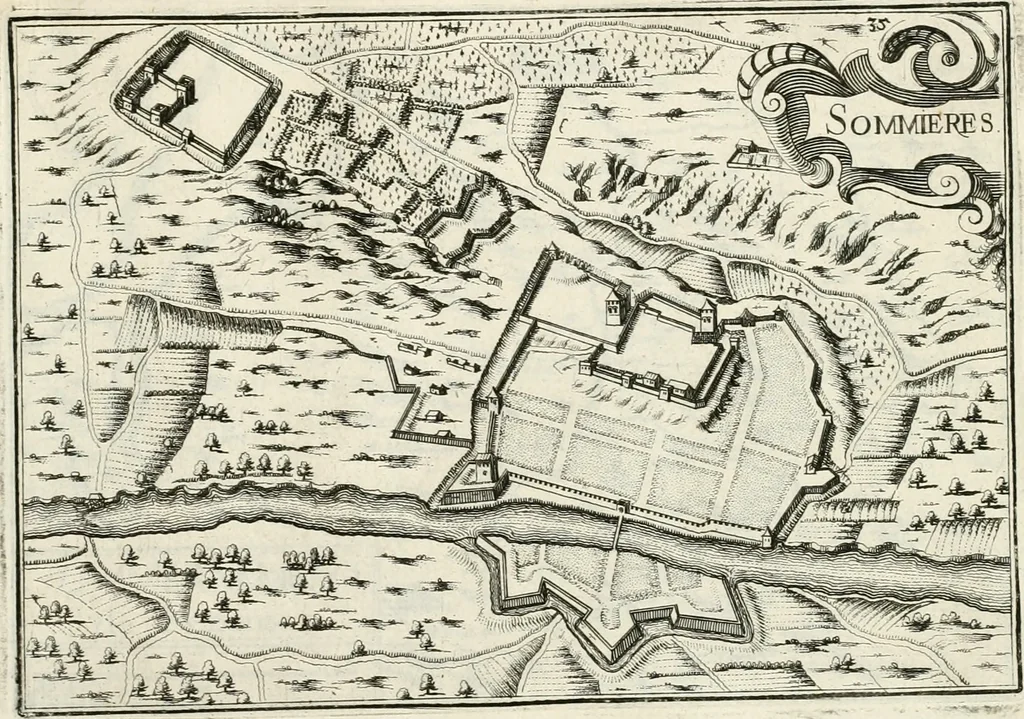 An illustration from Premiere[-seconde] partie, Les plans et profilz de toutes les principalles villes et lieux considerables de France : ensemble les cartes generalles de chascune prouince & les particulières de chasque gouuernement d'icelles, 1636, leaf 804