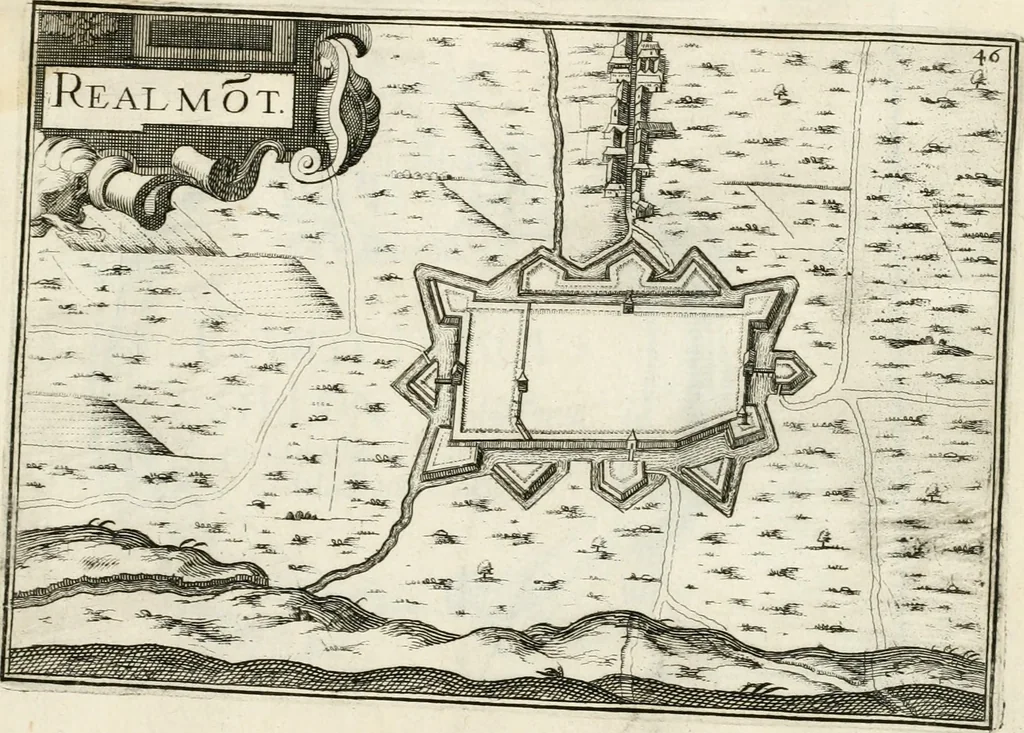 An illustration from Premiere[-seconde] partie, Les plans et profilz de toutes les principalles villes et lieux considerables de France : ensemble les cartes generalles de chascune prouince & les particulières de chasque gouuernement d'icelles, 1636, leaf 826