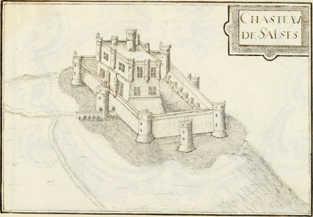 An illustration from Premiere[-seconde] partie, Les plans et profilz de toutes les principalles villes et lieux considerables de France : ensemble les cartes generalles de chascune prouince & les particulières de chasque gouuernement d'icelles, 1636, leaf 834