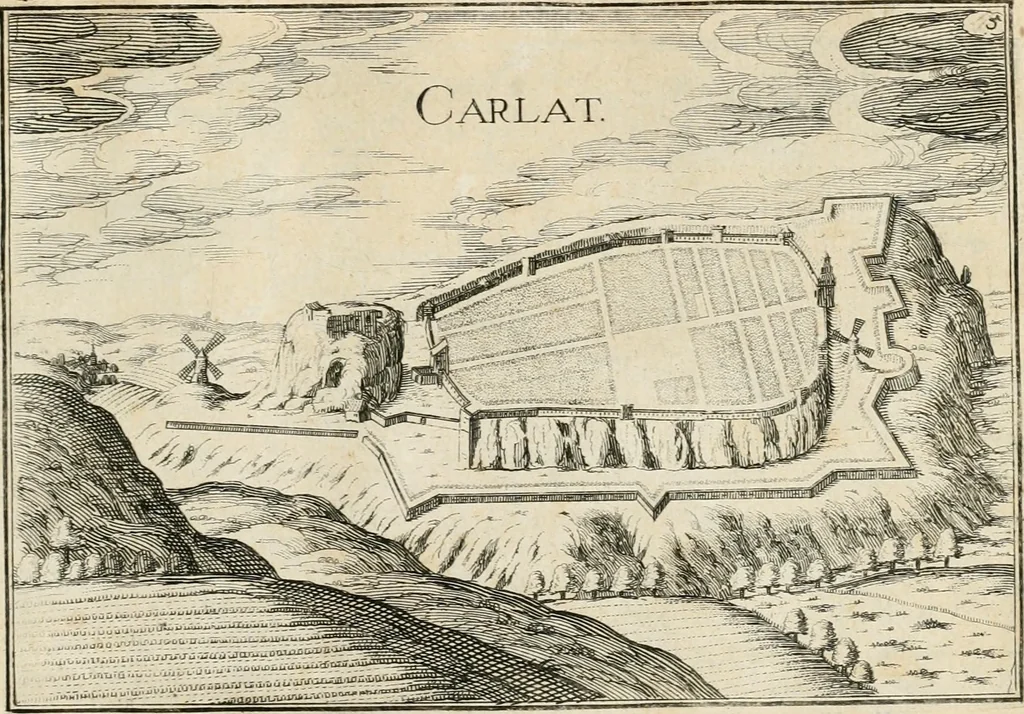An illustration from Premiere[-seconde] partie, Les plans et profilz de toutes les principalles villes et lieux considerables de France : ensemble les cartes generalles de chascune prouince & les particulières de chasque gouuernement d'icelles, 1636, leaf 844