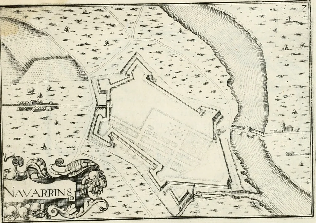 An illustration from Premiere[-seconde] partie, Les plans et profilz de toutes les principalles villes et lieux considerables de France : ensemble les cartes generalles de chascune prouince & les particulières de chasque gouuernement d'icelles, 1636, leaf 848
