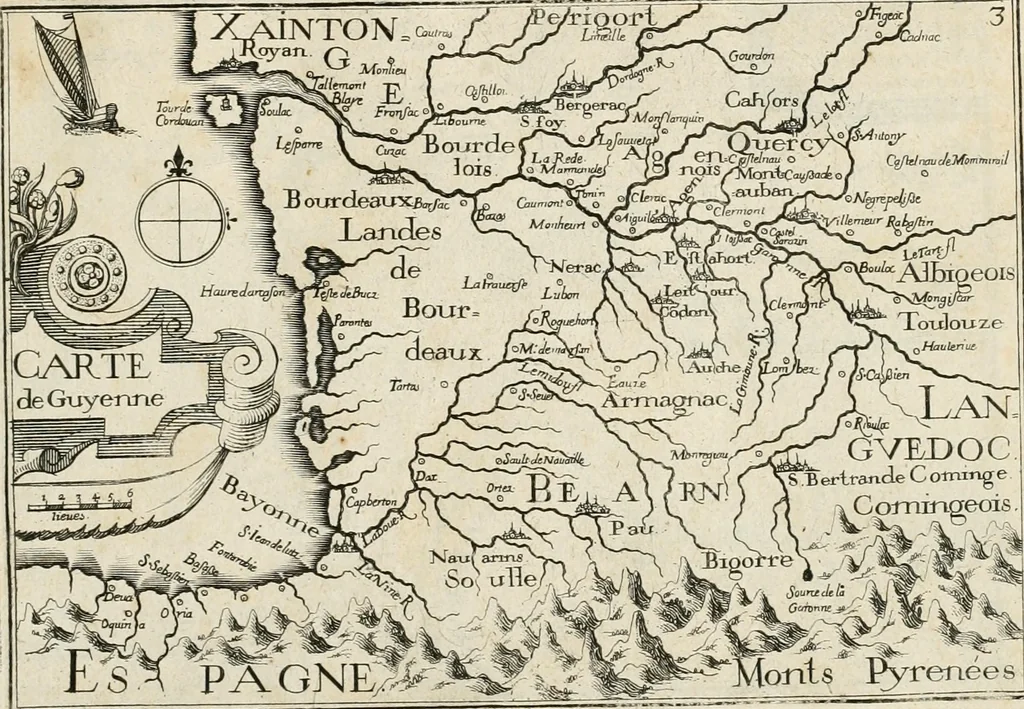 An illustration from Premiere[-seconde] partie, Les plans et profilz de toutes les principalles villes et lieux considerables de France : ensemble les cartes generalles de chascune prouince & les particulières de chasque gouuernement d'icelles, 1636, leaf 854