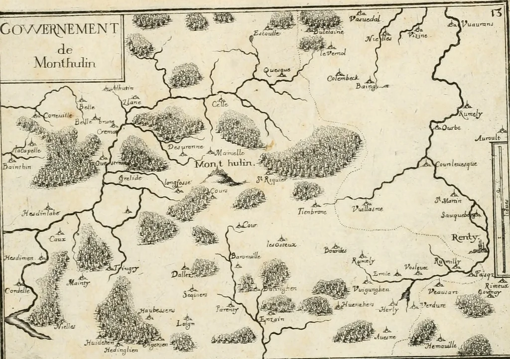 An illustration from Premiere[-seconde] partie, Les plans et profilz de toutes les principalles villes et lieux considerables de France : ensemble les cartes generalles de chascune prouince & les particulières de chasque gouuernement d'icelles, 1636, leaf 86