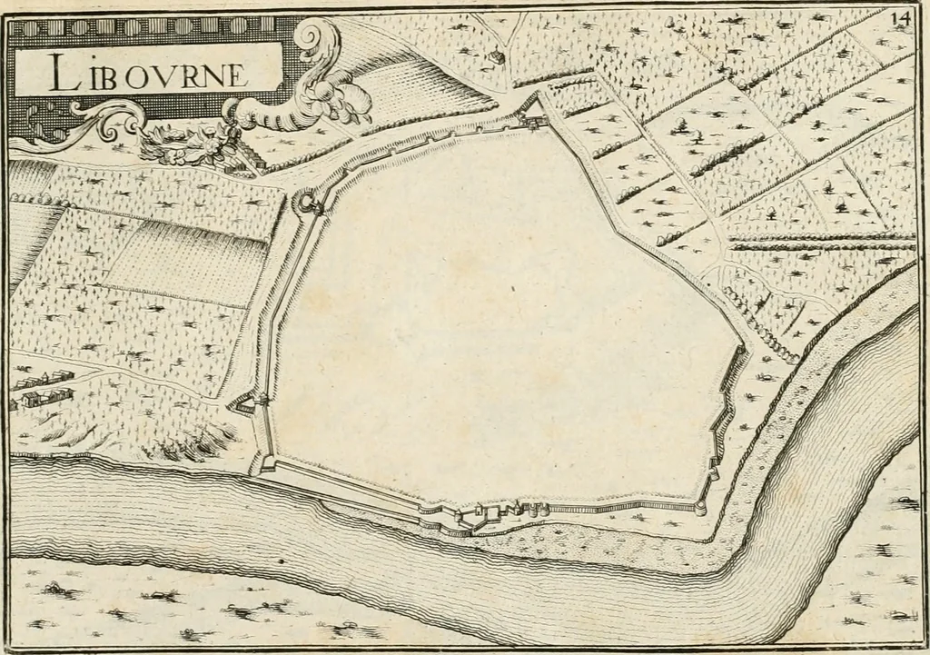 An illustration from Premiere[-seconde] partie, Les plans et profilz de toutes les principalles villes et lieux considerables de France : ensemble les cartes generalles de chascune prouince & les particulières de chasque gouuernement d'icelles, 1636, leaf 876