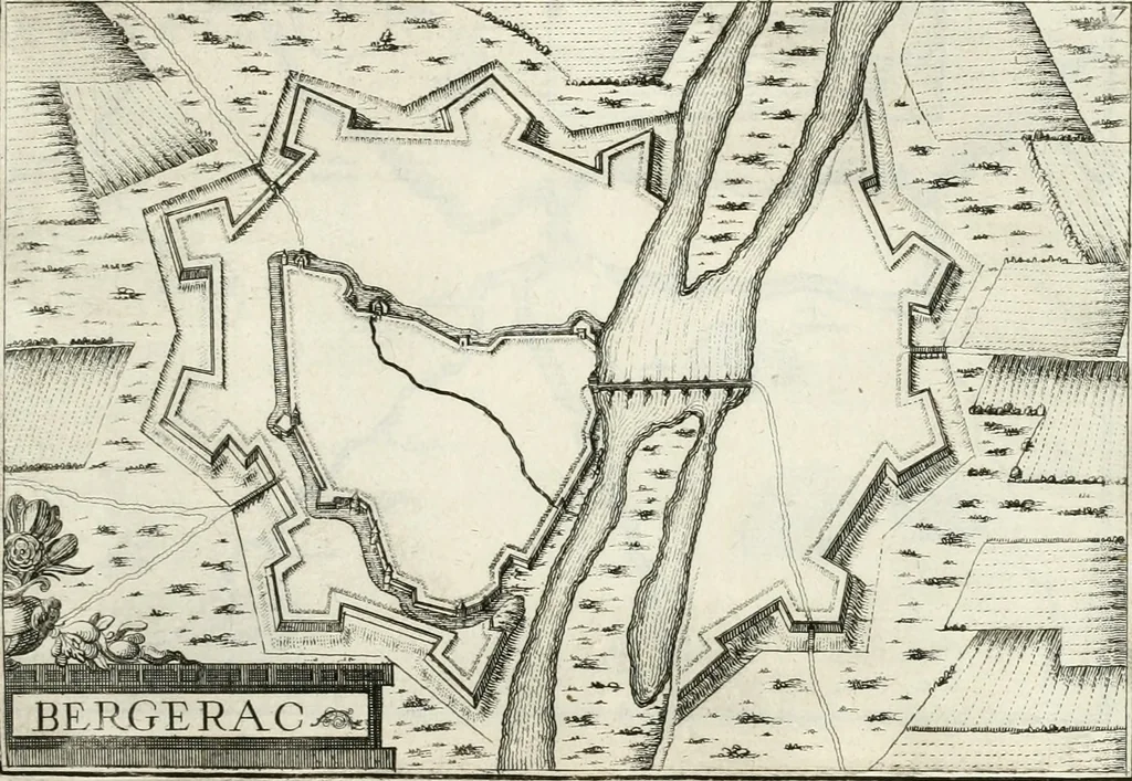 An illustration from Premiere[-seconde] partie, Les plans et profilz de toutes les principalles villes et lieux considerables de France : ensemble les cartes generalles de chascune prouince & les particulières de chasque gouuernement d'icelles, 1636, leaf 882