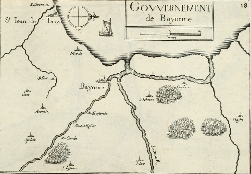 An illustration from Premiere[-seconde] partie, Les plans et profilz de toutes les principalles villes et lieux considerables de France : ensemble les cartes generalles de chascune prouince & les particulières de chasque gouuernement d'icelles, 1636, leaf 884