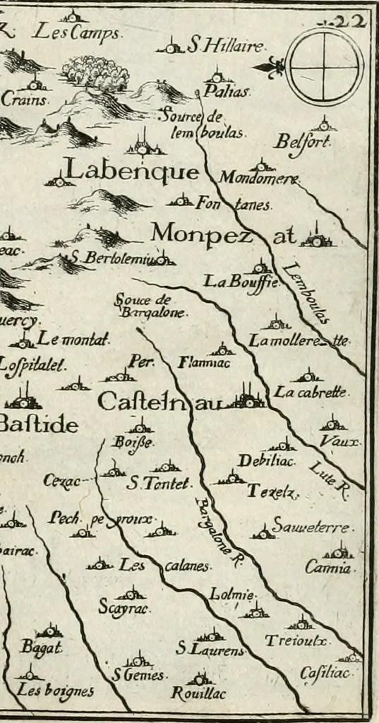 An illustration from Premiere[-seconde] partie, Les plans et profilz de toutes les principalles villes et lieux considerables de France : ensemble les cartes generalles de chascune prouince & les particulières de chasque gouuernement d'icelles, 1636, leaf 890