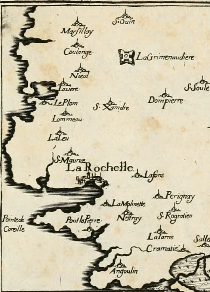 An illustration from Premiere[-seconde] partie, Les plans et profilz de toutes les principalles villes et lieux considerables de France : ensemble les cartes generalles de chascune prouince & les particulières de chasque gouuernement d'icelles, 1636, leaf 902
