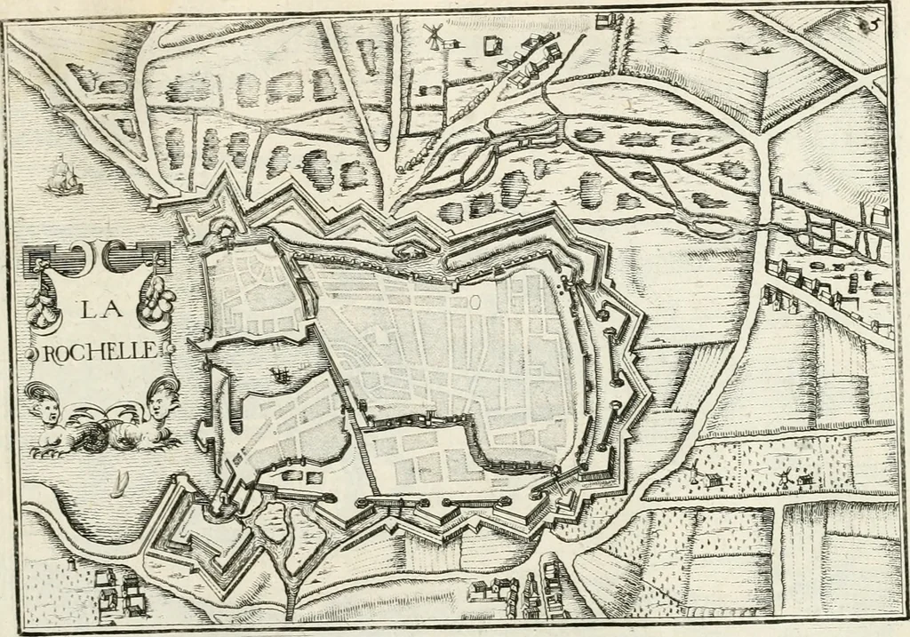 An illustration from Premiere[-seconde] partie, Les plans et profilz de toutes les principalles villes et lieux considerables de France : ensemble les cartes generalles de chascune prouince & les particulières de chasque gouuernement d'icelles, 1636, leaf 904