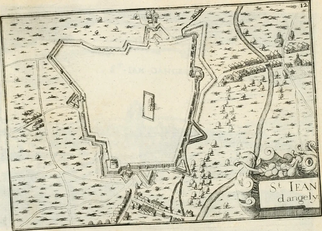 An illustration from Premiere[-seconde] partie, Les plans et profilz de toutes les principalles villes et lieux considerables de France : ensemble les cartes generalles de chascune prouince & les particulières de chasque gouuernement d'icelles, 1636, leaf 918