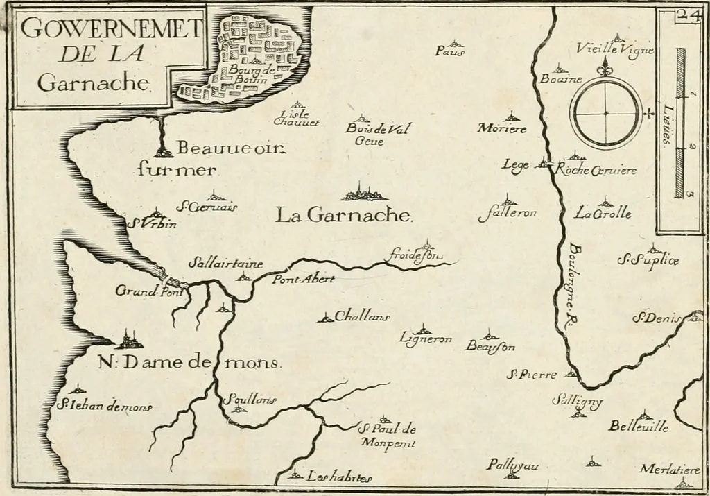 An illustration from Premiere[-seconde] partie, Les plans et profilz de toutes les principalles villes et lieux considerables de France : ensemble les cartes generalles de chascune prouince & les particulières de chasque gouuernement d'icelles, 1636, leaf 946