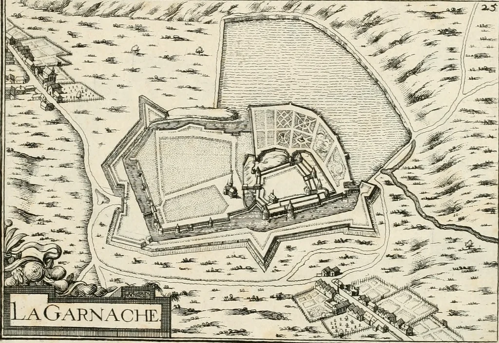 An illustration from Premiere[-seconde] partie, Les plans et profilz de toutes les principalles villes et lieux considerables de France : ensemble les cartes generalles de chascune prouince & les particulières de chasque gouuernement d'icelles, 1636, leaf 948