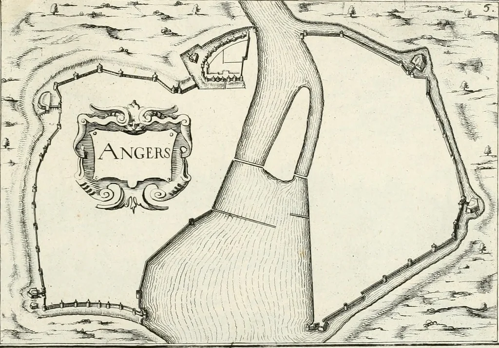 An illustration from Premiere[-seconde] partie, Les plans et profilz de toutes les principalles villes et lieux considerables de France : ensemble les cartes generalles de chascune prouince & les particulières de chasque gouuernement d'icelles, 1636, leaf 962