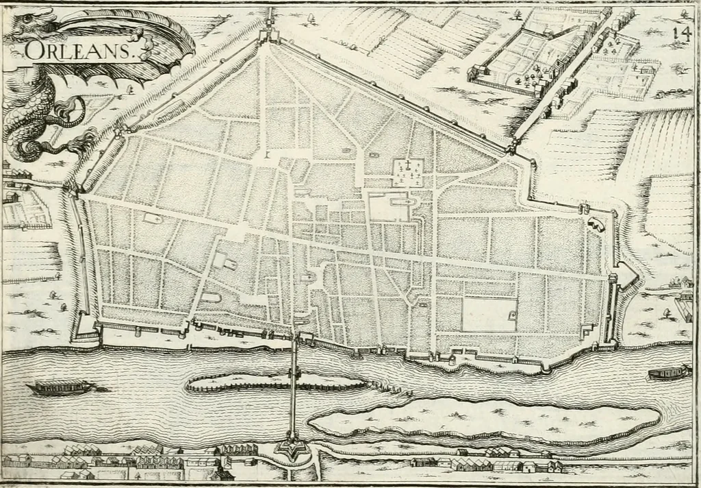 An illustration from Premiere[-seconde] partie, Les plans et profilz de toutes les principalles villes et lieux considerables de France : ensemble les cartes generalles de chascune prouince & les particulières de chasque gouuernement d'icelles, 1636, leaf 980