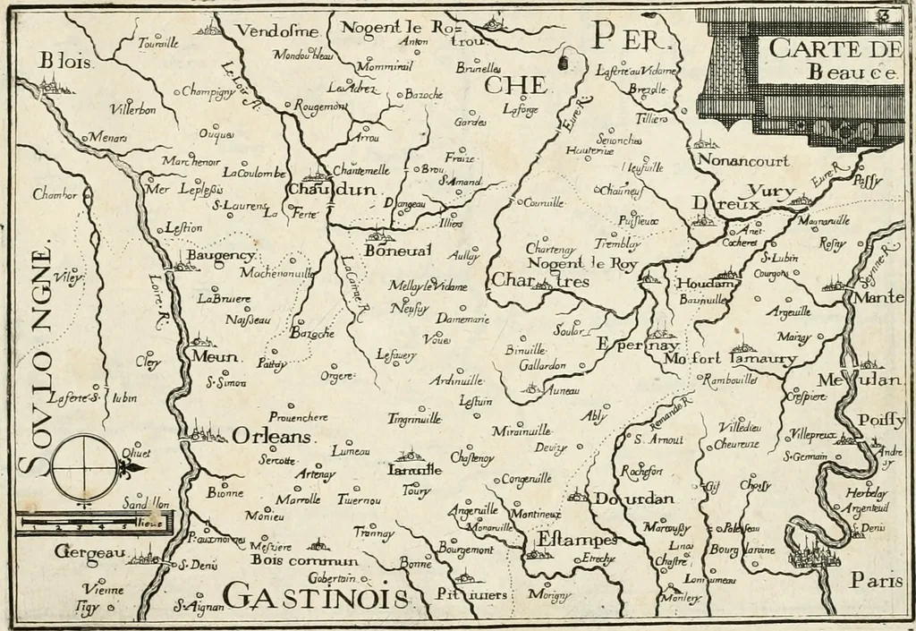An illustration from Premiere[-seconde] partie, Les plans et profilz de toutes les principalles villes et lieux considerables de France : ensemble les cartes generalles de chascune prouince & les particulières de chasque gouuernement d'icelles, 1636, leaf 992