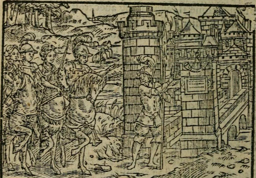 An illustration from Premier livre d'Amadis de Gaule;, 1560, leaf 177