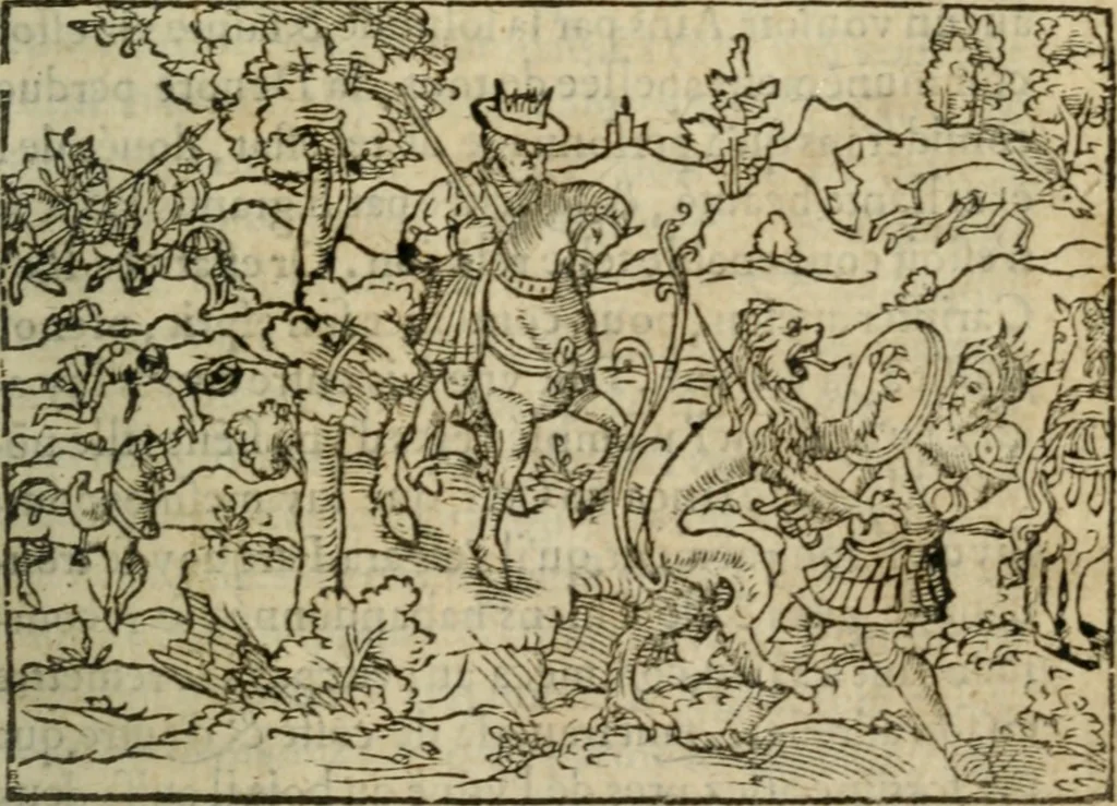 An illustration from Premier livre d'Amadis de Gaule;, 1560, leaf 20