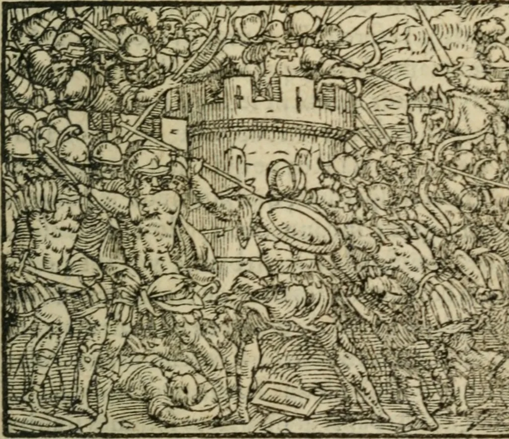 An illustration from Premier livre d'Amadis de Gaule;, 1560, leaf 468