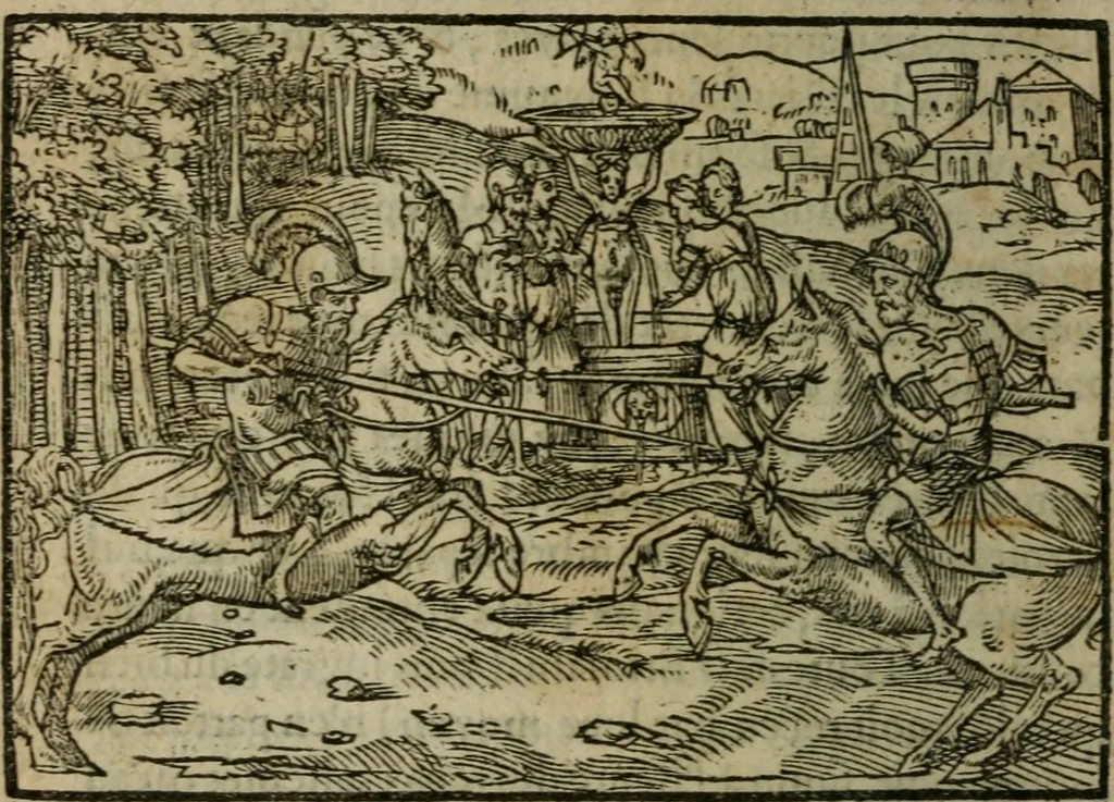 An illustration from Premier livre d'Amadis de Gaule;, 1560, leaf 539