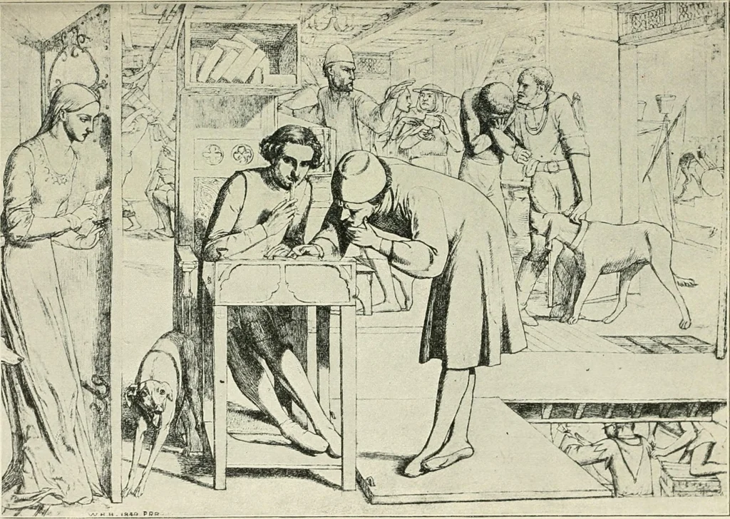 An illustration from Pre-Raphaelitism and the pre-Raphaelite brotherhood, 1905, leaf 186