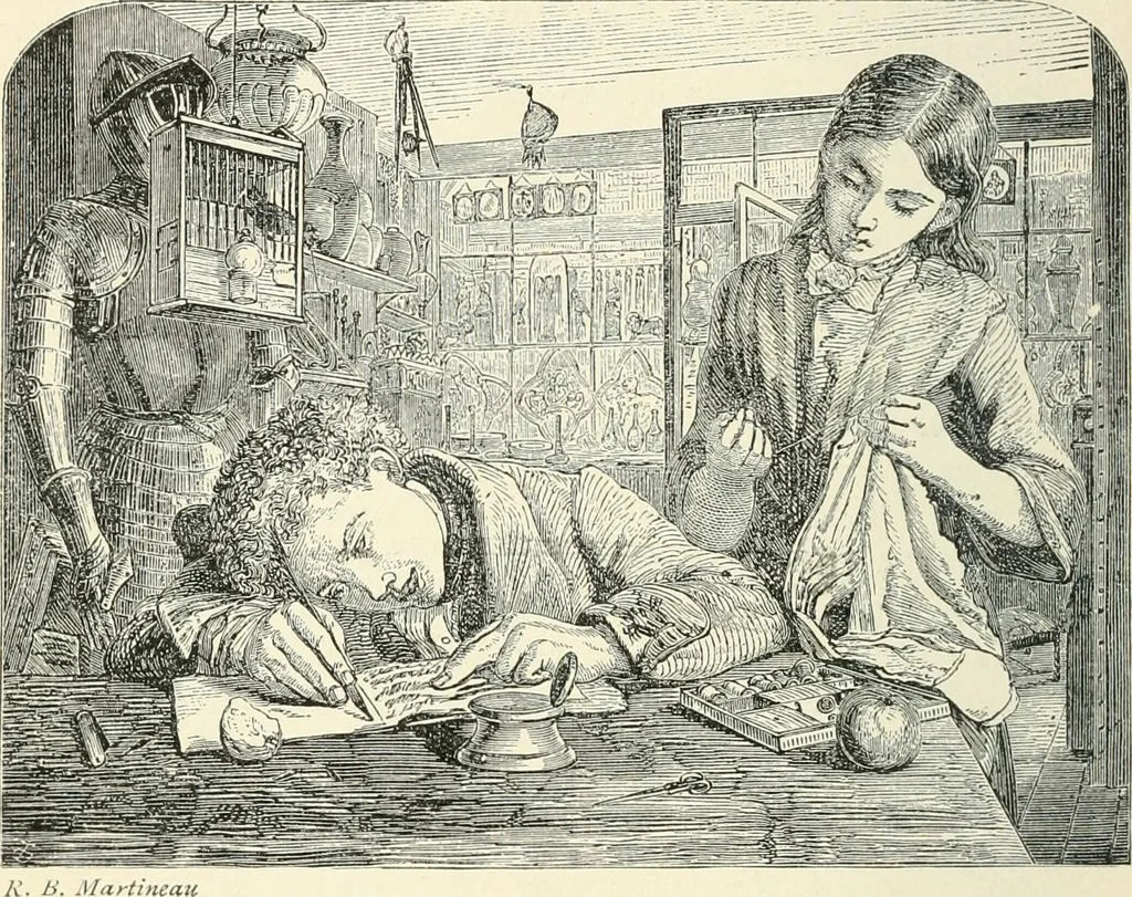 An illustration from Pre-Raphaelitism and the pre-Raphaelite brotherhood, 1905, leaf 377
