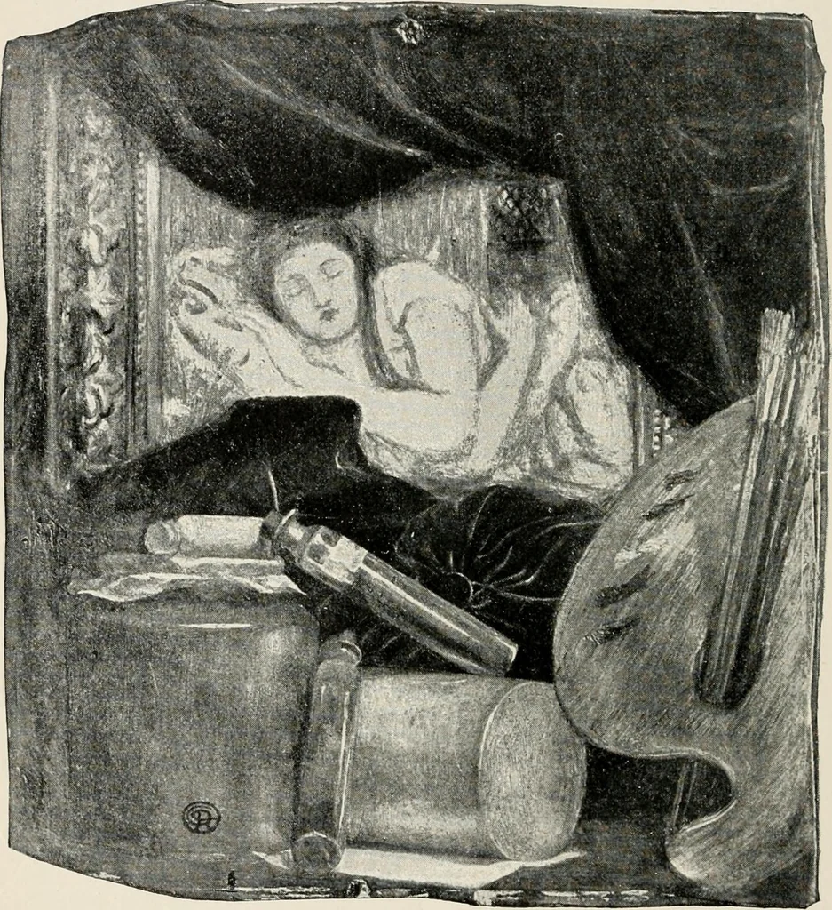 An illustration from Pre-Raphaelitism and the pre-Raphaelite brotherhood, 1905, leaf 151