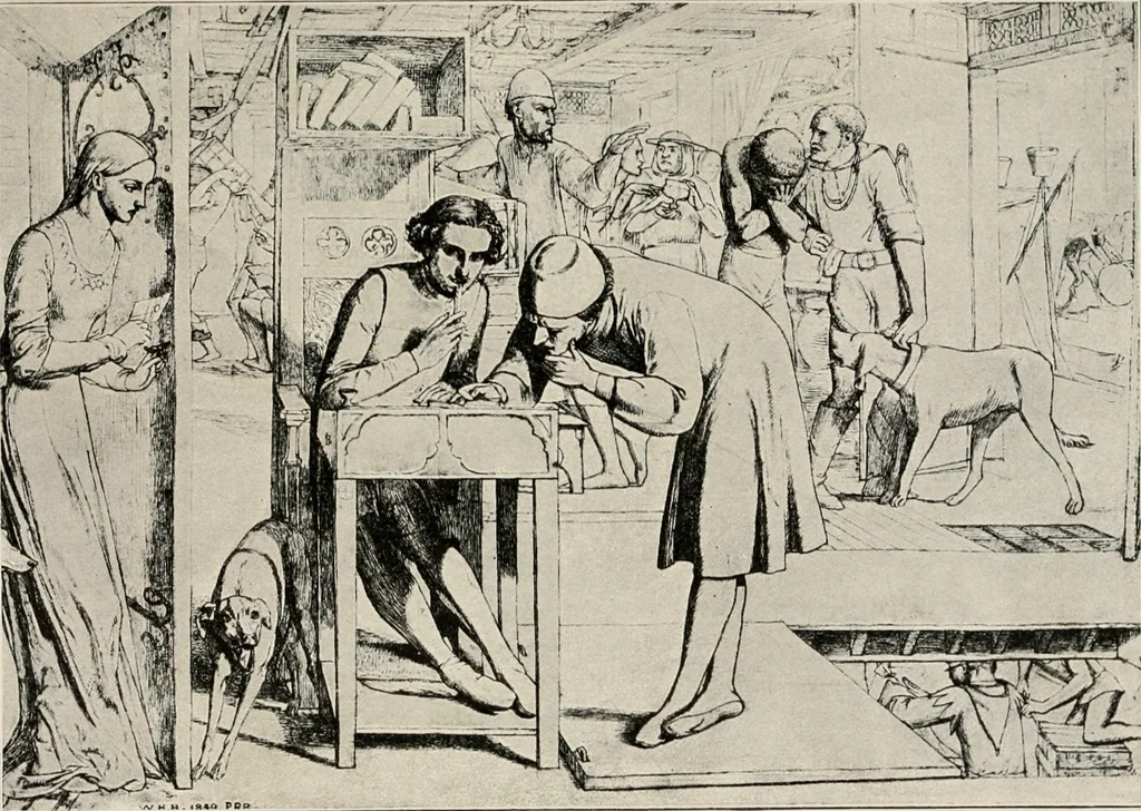 An illustration from Pre-Raphaelitism and the pre-Raphaelite brotherhood, 1905, leaf 186