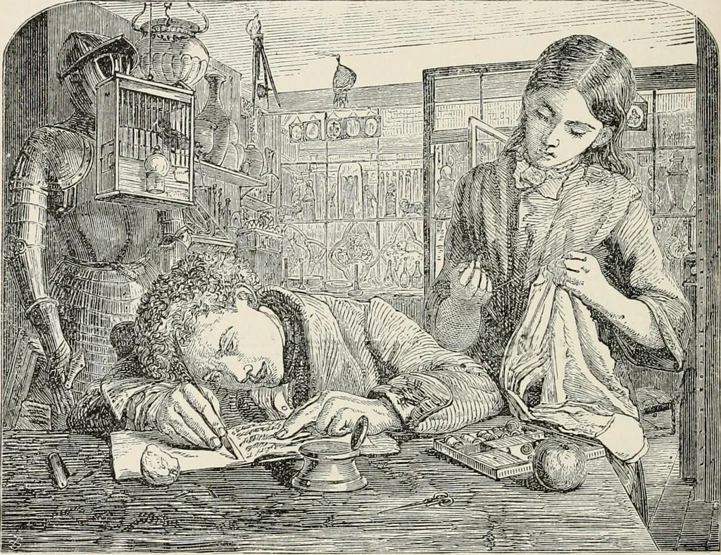 An illustration from Pre-Raphaelitism and the pre-Raphaelite brotherhood, 1905, leaf 377